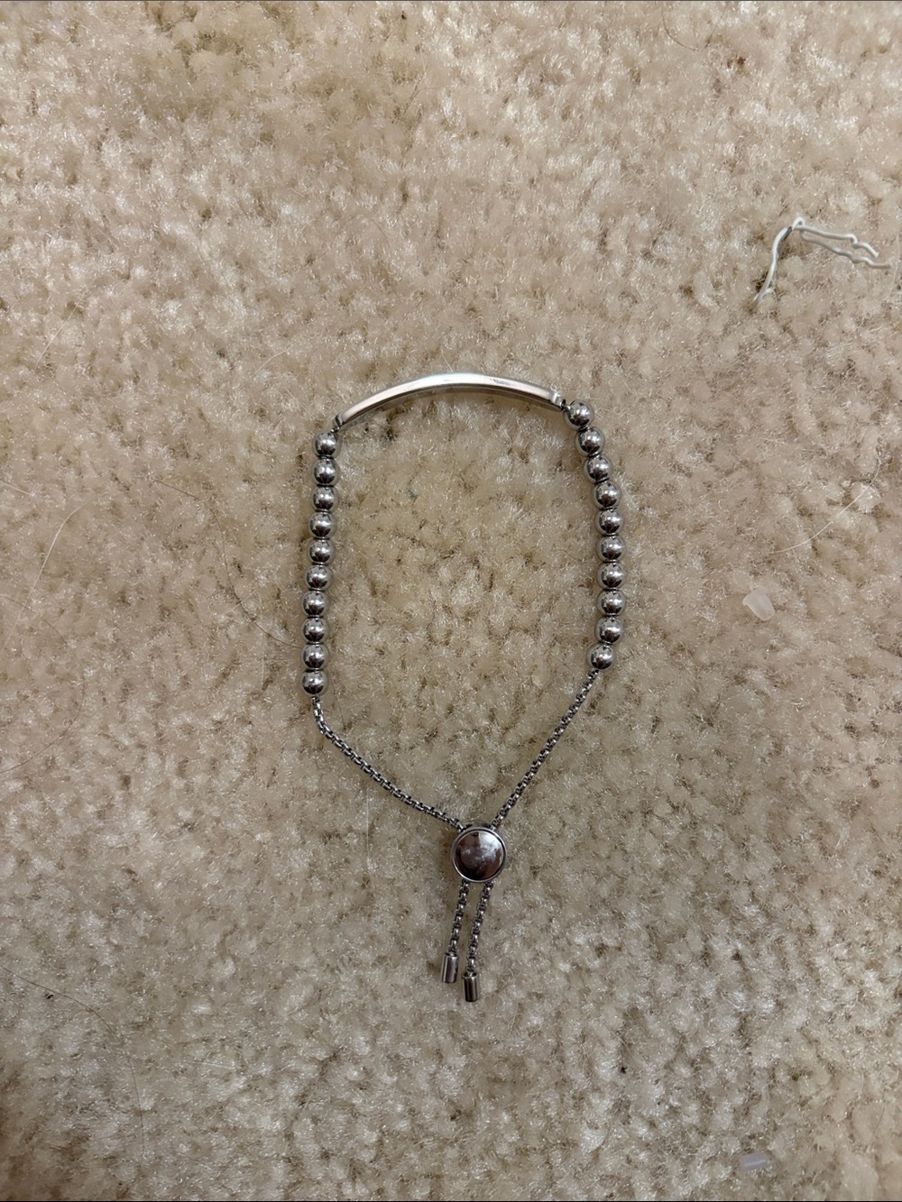 Source Unknown Silver-Tone Adjustable Beaded Bracelet
